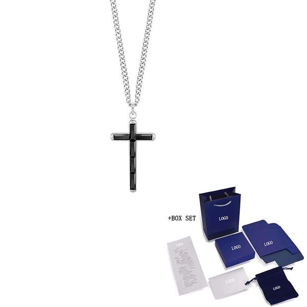 chains govern necklace black exquisite cross shape crystal handsome jewelry for boyfriend romantic gift, Silver
chains govern necklace black exquisite cross shape crystal handsome jewelry for boyfriend romantic gift, Silver