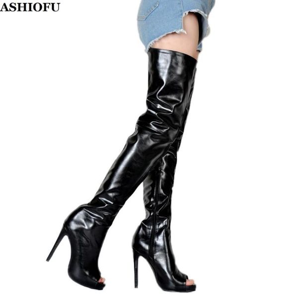 boots ashiofu handmade ladies high heel peep-toe night-club over knee evening party prom fashion long xd337, Black
boots ashiofu handmade ladies high heel peep-toe night-club over knee evening party prom fashion long xd337, Black