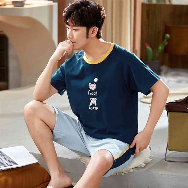 summer sleepwear cotton pajama sets fashion letter print casual short sleeve pijama striped shorts plus size pajamas for men 210812, Black;brown
summer sleepwear cotton pajama sets fashion letter print casual short sleeve pijama striped shorts plus size pajamas for men 210812, Black;brown