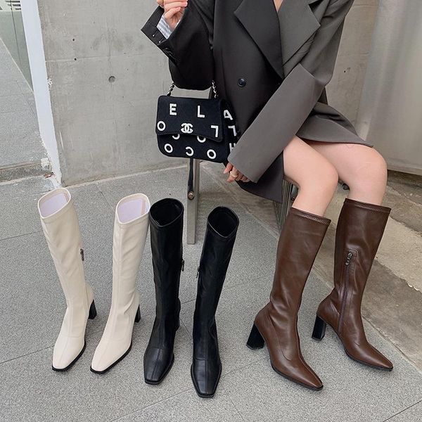 boots square toe women knee high black/brown/beige knight booties thick heels side zipper sock woman quality 39
boots square toe women knee high black/brown/beige knight booties thick heels side zipper sock woman quality 39