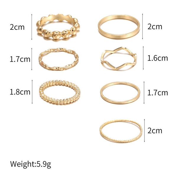 cluster rings 7-piece ring female ins tide set of fashion personality index finger joint cold wind net red little tail couple, Golden;silver
cluster rings 7-piece ring female ins tide set of fashion personality index finger joint cold wind net red little tail couple, Golden;silver