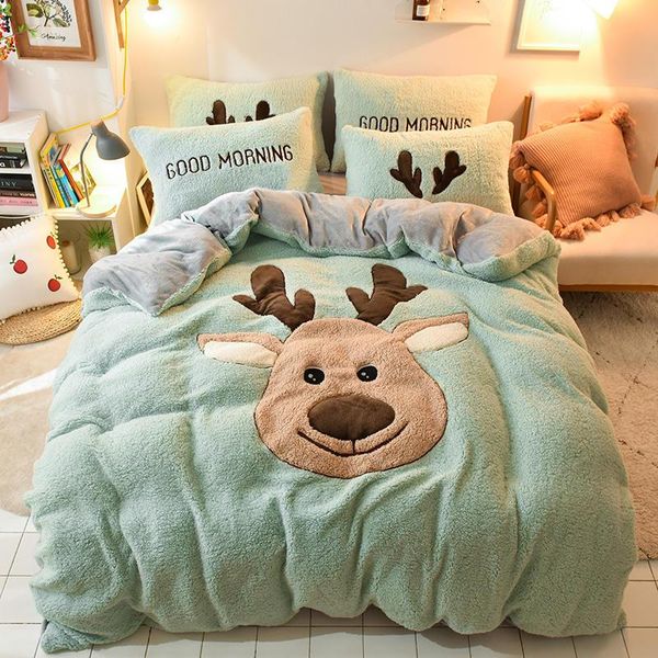 bedding sets cartoon christmas deer applique berber fleece+velvet child set duvet cover bedlinen pillowcase kids adults year gift
bedding sets cartoon christmas deer applique berber fleece+velvet child set duvet cover bedlinen pillowcase kids adults year gift