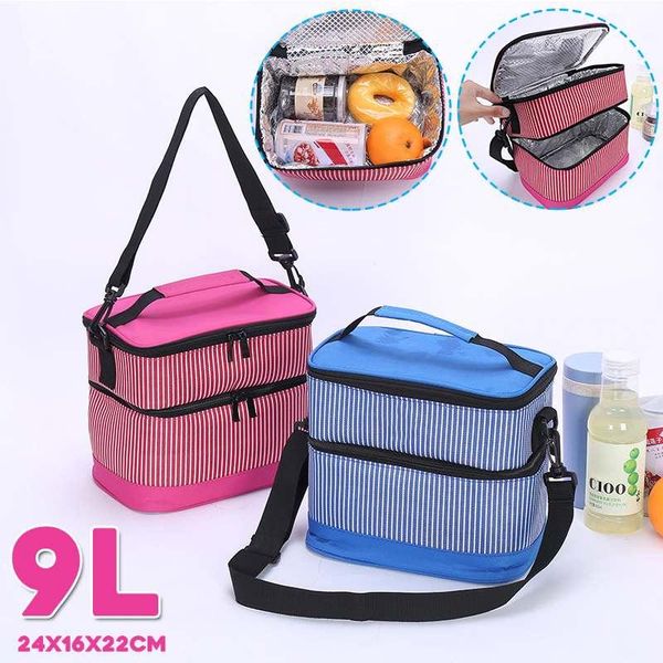 double layer waterproof warm / cold insulated lunch bag bento picnic storage pouch outdoor school bags organizer, Blue;pink
double layer waterproof warm / cold insulated lunch bag bento picnic storage pouch outdoor school bags organizer, Blue;pink