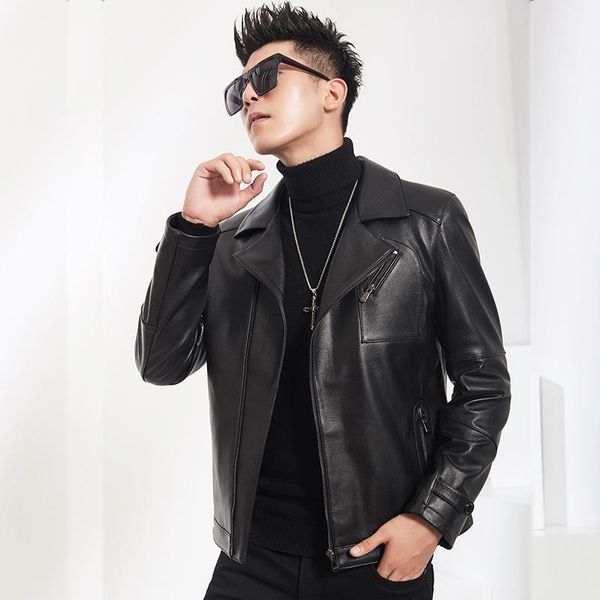 men's leather & faux men plus size 100% cowhide jackets and coats genuine jacket, Black
men's leather & faux men plus size 100% cowhide jackets and coats genuine jacket, Black