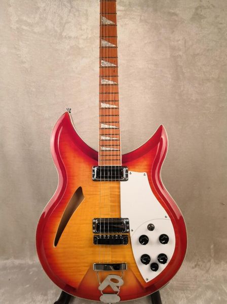 fire glo cherry sunburst 330 360 6 string hollow body electric guitar flame maple & back, sandwich neck, checkerboard binding, lacquer paint
fire glo cherry sunburst 330 360 6 string hollow body electric guitar flame maple & back, sandwich neck, checkerboard binding, lacquer paint