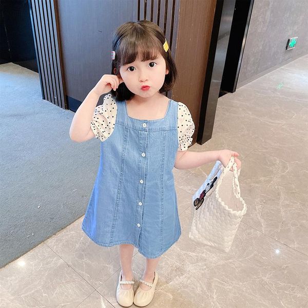 summer girls denim dresses children princess dress splicing short sleeve polka dot kids vacation clothes girl's, Red;yellow
summer girls denim dresses children princess dress splicing short sleeve polka dot kids vacation clothes girl's, Red;yellow