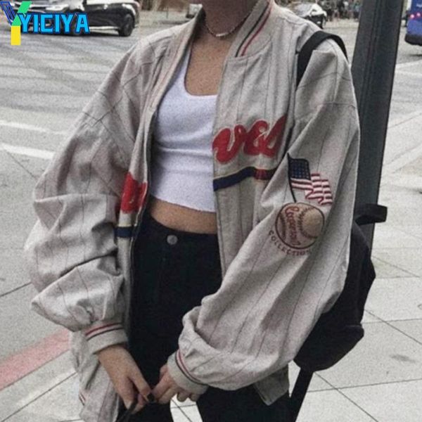 women's jackets winter 2021 letters embroidery oversize bomber jacket college rock women patchwork block basic baseball, Black;brown
women's jackets winter 2021 letters embroidery oversize bomber jacket college rock women patchwork block basic baseball, Black;brown