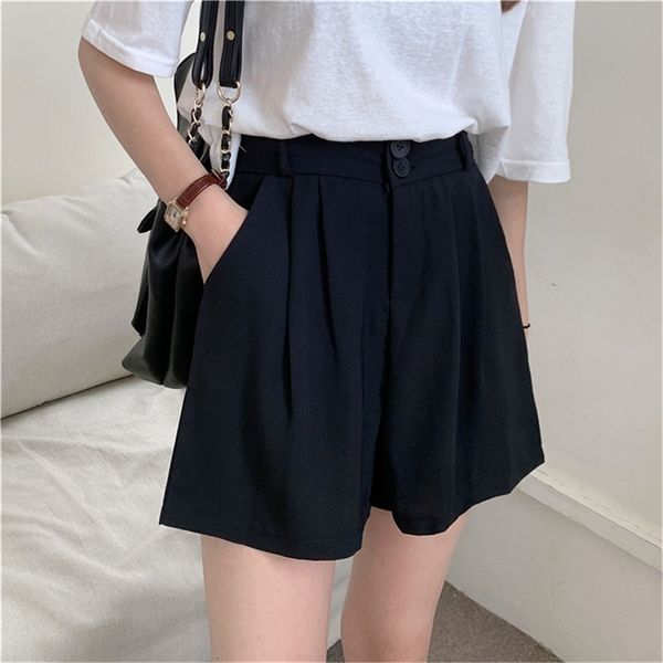 women's shorts women high waist straight casual high-quality femme plus size summer new all-match solid thin wide leg oecz, White;black
women's shorts women high waist straight casual high-quality femme plus size summer new all-match solid thin wide leg oecz, White;black