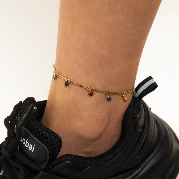 metal colorful drop oil row tassel anklets women vacation gift summer beach foot chain european retro single copper gold anklet jewelry acce, Red;blue
metal colorful drop oil row tassel anklets women vacation gift summer beach foot chain european retro single copper gold anklet jewelry acce, Red;blue