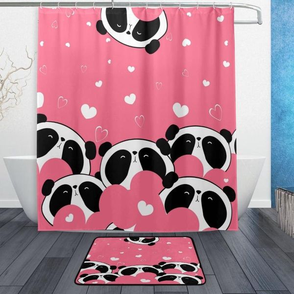 shower curtains cute panda valentine love heart waterproof polyester fabric curtain with hooks doormat bath floor mat bathroom home decor
shower curtains cute panda valentine love heart waterproof polyester fabric curtain with hooks doormat bath floor mat bathroom home decor