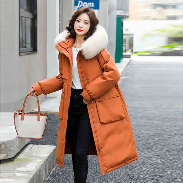 women's parkas down ladies jacket canyu 2021 long korean loose over knee white duck warm winter thickened, Black
women's parkas down ladies jacket canyu 2021 long korean loose over knee white duck warm winter thickened, Black