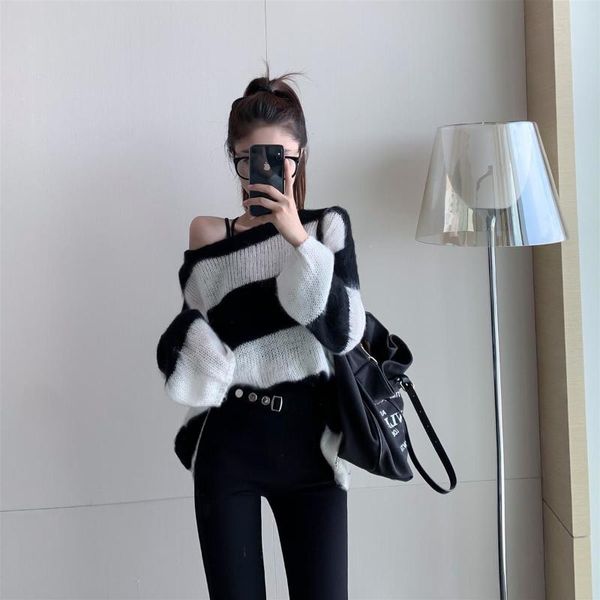 women's sweaters autumn yellow white black striped women full sleeve harajuku gothic lady loose pullover sweater korean fashion clothes
women's sweaters autumn yellow white black striped women full sleeve harajuku gothic lady loose pullover sweater korean fashion clothes