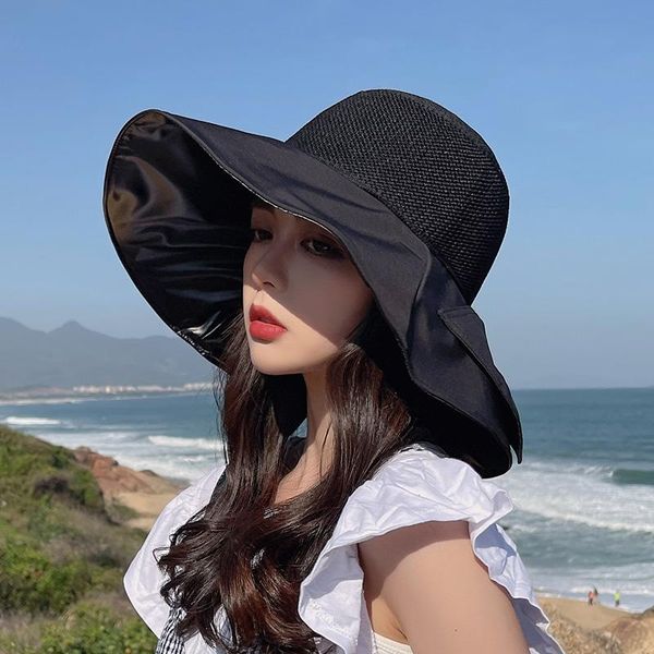 wide brim hats sunscreen shade fisherman hat sunmmer women outdoor travel beach bow big sun lady casual uv breathable basin, Blue;gray
wide brim hats sunscreen shade fisherman hat sunmmer women outdoor travel beach bow big sun lady casual uv breathable basin, Blue;gray