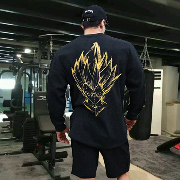 fitns long sleeve men's saiya printed muscle brothers loose sportswear versatile cotton running training t-shirt, Black
fitns long sleeve men's saiya printed muscle brothers loose sportswear versatile cotton running training t-shirt, Black