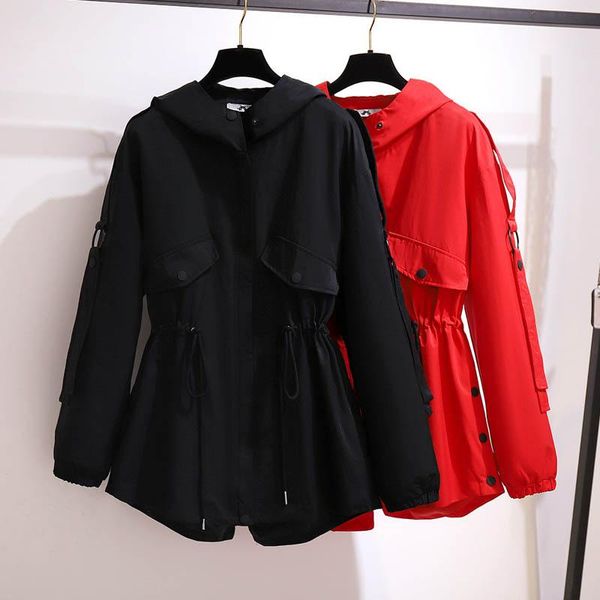 women's trench coats autumnt temperament hooded coat women plus size bust 157cm 6xl 7xl 8xl 9xl 10xl loose long sleeve safari style, Tan;black
women's trench coats autumnt temperament hooded coat women plus size bust 157cm 6xl 7xl 8xl 9xl 10xl loose long sleeve safari style, Tan;black