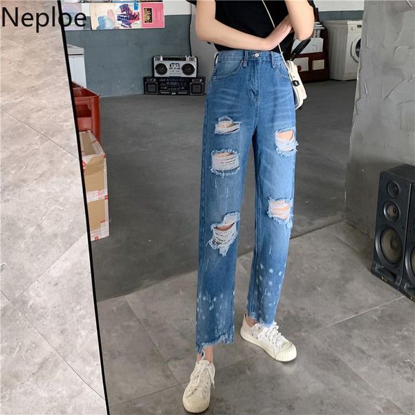 women's jeans neploe hole ankle-length pants female 2021 spring lower body casual high waist zipper wide foot pocket bottoms 81385, Blue
women's jeans neploe hole ankle-length pants female 2021 spring lower body casual high waist zipper wide foot pocket bottoms 81385, Blue
