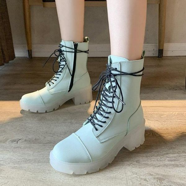 dress shoes transparent soled boots 2021 net red same candy short summer thick heel lace up zipper round head women's, Black
dress shoes transparent soled boots 2021 net red same candy short summer thick heel lace up zipper round head women's, Black