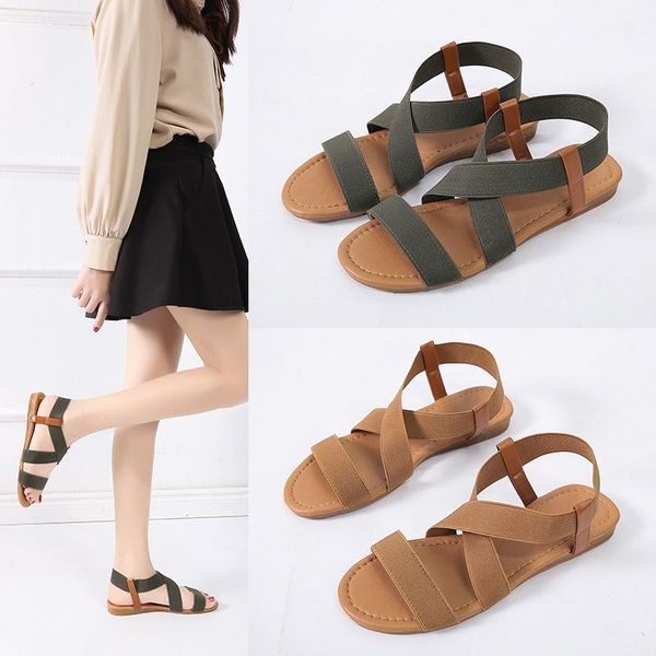 sandals flat casualstretch fabric for women 2021 fish mouth cross strap elastic band rubber sole solid roman low, Black
sandals flat casualstretch fabric for women 2021 fish mouth cross strap elastic band rubber sole solid roman low, Black