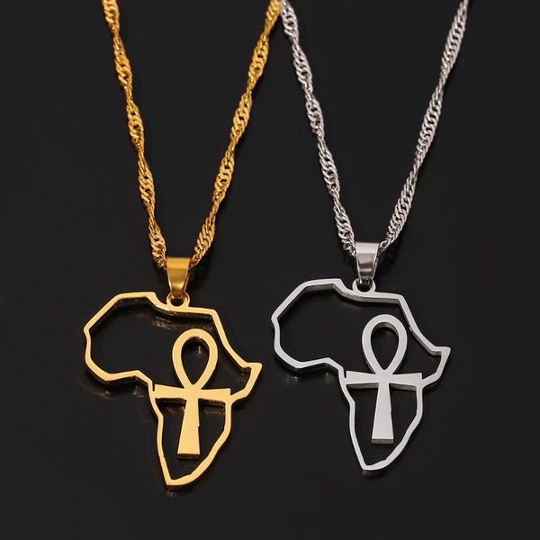 africa map & ankh pendant necklace women men stainless steel african maps choker chains egyptian symbol cross necklaces gifts, Silver
africa map & ankh pendant necklace women men stainless steel african maps choker chains egyptian symbol cross necklaces gifts, Silver