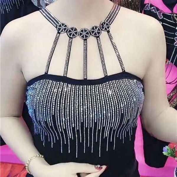 women's tanks & camis diamond clavicle chain sling stretch women vest summer wild outer wear slim fashion bottoming shirt tank, White
women's tanks & camis diamond clavicle chain sling stretch women vest summer wild outer wear slim fashion bottoming shirt tank, White