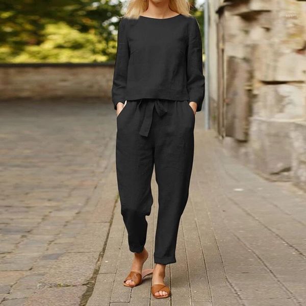 women's two piece pants 2 pieces/set solid color suit trouser casual long sleeved o neck drawstring trousers, White
women's two piece pants 2 pieces/set solid color suit trouser casual long sleeved o neck drawstring trousers, White
