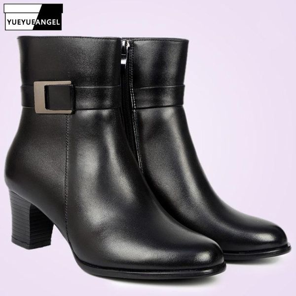 winter women fleece lining ankle boots genuine leather pointed toe high heels booties elegant black zipper 35-40
winter women fleece lining ankle boots genuine leather pointed toe high heels booties elegant black zipper 35-40