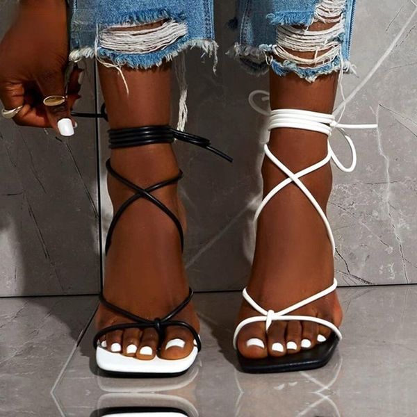 sandals ranmo fashion lace up women square toe thin heel cross tied party shoes high 9cm black white size
sandals ranmo fashion lace up women square toe thin heel cross tied party shoes high 9cm black white size