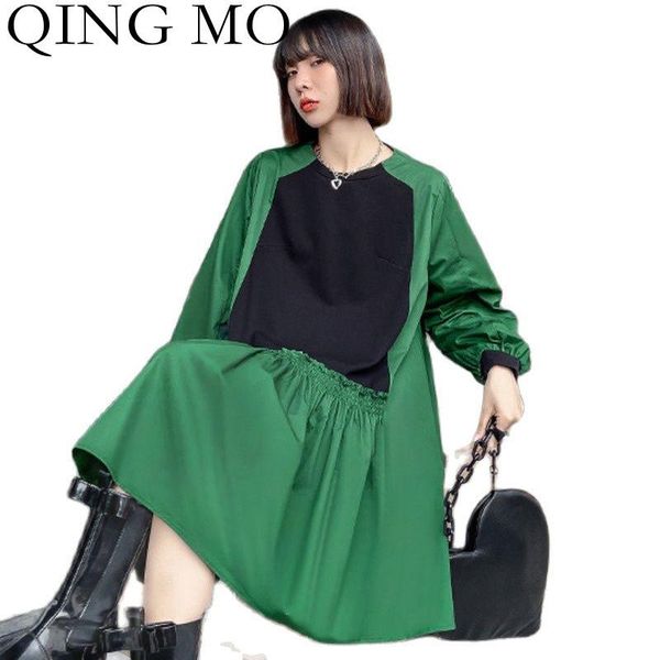 casual dresses qing mo 2021 spring and autumn women clothing patchwork pleated design dress loose long sleeve mid-length dress152q, Black;gray
casual dresses qing mo 2021 spring and autumn women clothing patchwork pleated design dress loose long sleeve mid-length dress152q, Black;gray