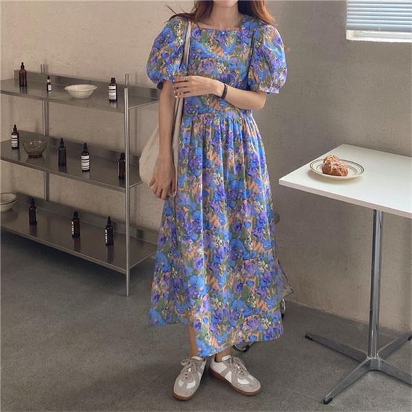 long dress summer floral casual women tank chic fashion loose puff sleeves mid length v neck elegant ladies dresses, White
long dress summer floral casual women tank chic fashion loose puff sleeves mid length v neck elegant ladies dresses, White