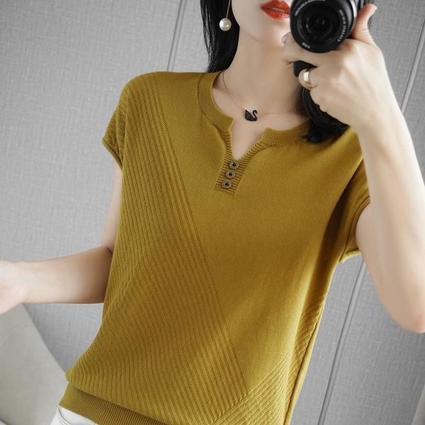 women's t-shirt 2021 summer pure cotton knit short-sleeved women' v-neck short loose wild plus size vest and linen sleeveless, White
women's t-shirt 2021 summer pure cotton knit short-sleeved women' v-neck short loose wild plus size vest and linen sleeveless, White