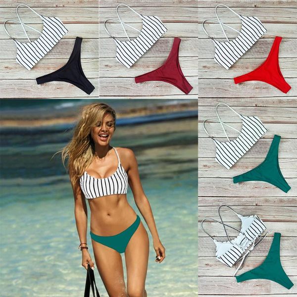 summer bikini set women two piece swimwear striped high waist swimsuit bandage bathing suit beachwear one-piece suits
summer bikini set women two piece swimwear striped high waist swimsuit bandage bathing suit beachwear one-piece suits