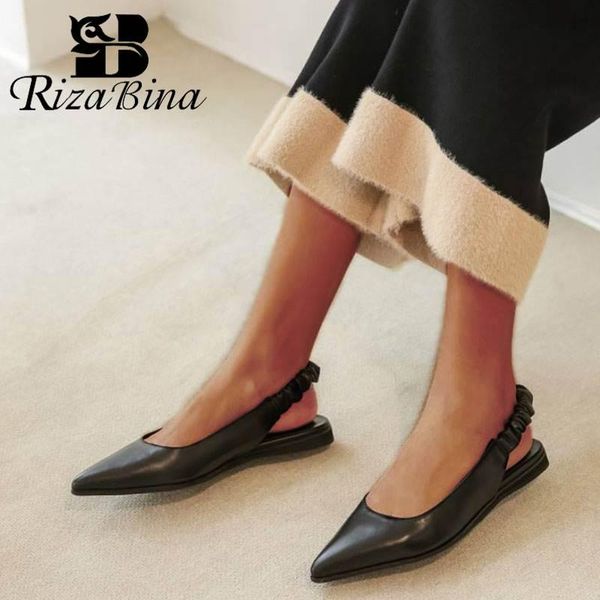 rizabina women flats sandals real leather brand spring pointed toe casual shoes summer party footwear size 34-39, Black
rizabina women flats sandals real leather brand spring pointed toe casual shoes summer party footwear size 34-39, Black