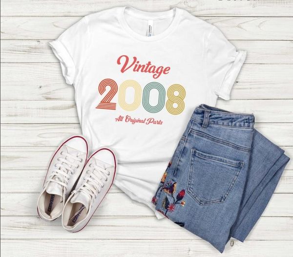women's t-shirt 13th birthday vintage 2008 gifts shirt 100% cotton plus size female clothing o neck short sleeve girl tee streetwear, White
women's t-shirt 13th birthday vintage 2008 gifts shirt 100% cotton plus size female clothing o neck short sleeve girl tee streetwear, White