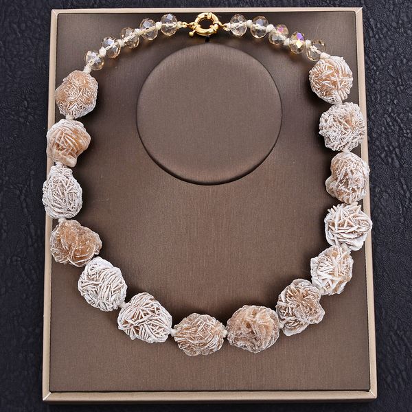guaiguai jewelry natural desert rose selenite minerals clusters pocket rough beads choker necklace handmade for women real gems stone lady f, Silver
guaiguai jewelry natural desert rose selenite minerals clusters pocket rough beads choker necklace handmade for women real gems stone lady f, Silver