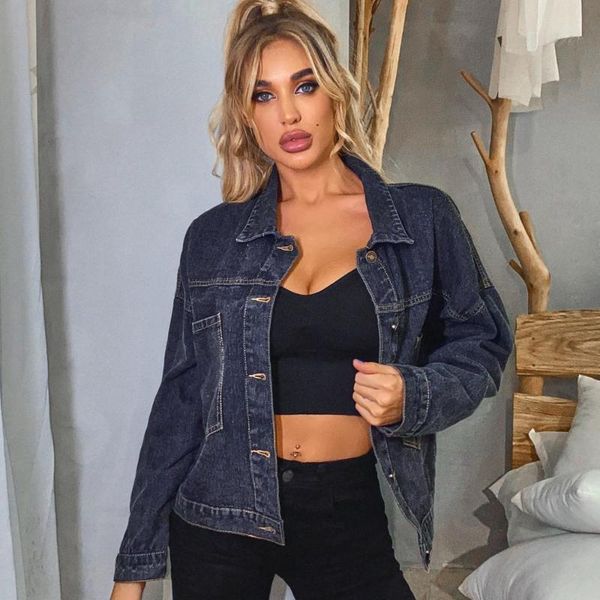 women's jackets ladies retro denim jacket casual fashion loose lapel selling pocket, Black;brown
women's jackets ladies retro denim jacket casual fashion loose lapel selling pocket, Black;brown