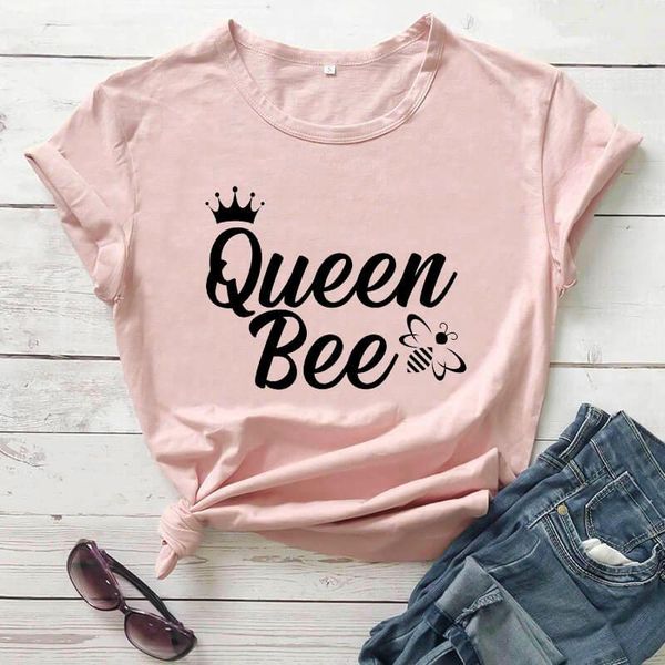 women's t-shirt be queen cute bee shirt tshirt woman summer funny t shirts bees lover gift gife for her, White
women's t-shirt be queen cute bee shirt tshirt woman summer funny t shirts bees lover gift gife for her, White
