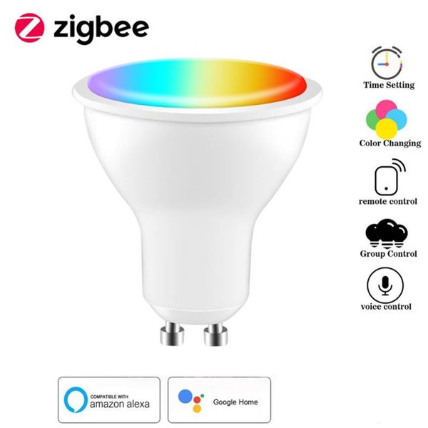 Smart Home Control GU10 Spotlight WiFi Light Bulb 3.5w RGB+CW 2700-6500K App Remote RGB Lamp For Alexa Google