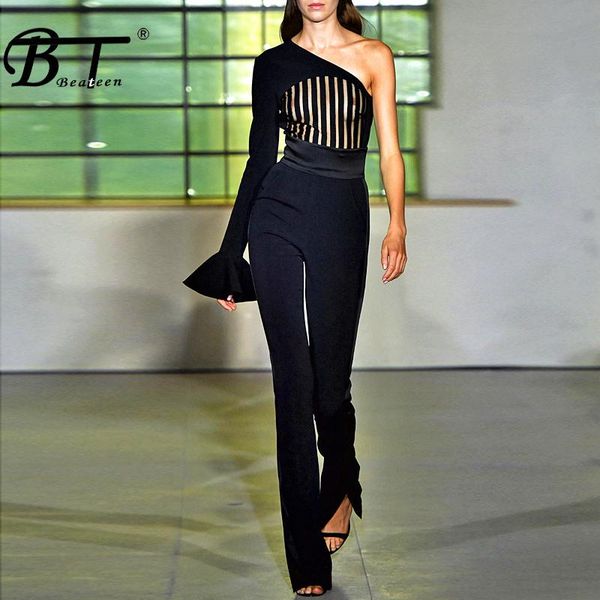 women's jumpsuits & rompers beateen fashion black bandage one shoulder long sleeve club women party split full length pant, Black;white
women's jumpsuits & rompers beateen fashion black bandage one shoulder long sleeve club women party split full length pant, Black;white