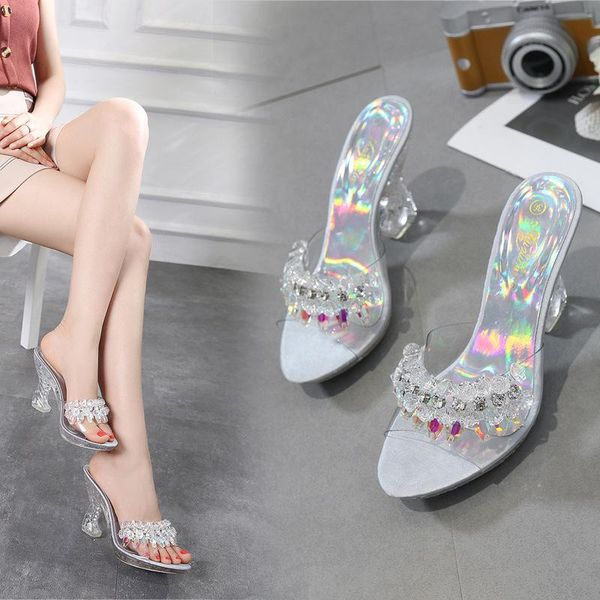 slippers summer fashion transpatent crystal high heels with diamonds large size for women, Black
slippers summer fashion transpatent crystal high heels with diamonds large size for women, Black