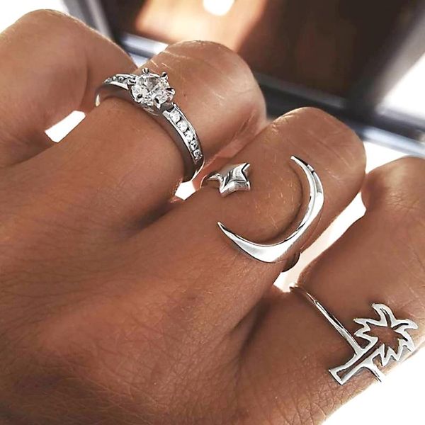 wedding rings bohemian female star moon coconut crystal open silver ring set simple lady party jewelry gift accessories, Slivery;golden
wedding rings bohemian female star moon coconut crystal open silver ring set simple lady party jewelry gift accessories, Slivery;golden