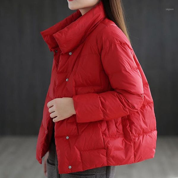 women's down & parkas 2021 stand-collar cotton jacket women winter loose all-match padded short coat female outerwear, Black