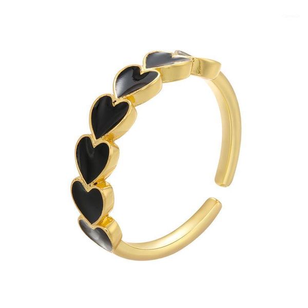 cluster rings simple cute black heart circle copper open ring for women men trendy mix color adjustable size finger party jewelry, Golden;silver
cluster rings simple cute black heart circle copper open ring for women men trendy mix color adjustable size finger party jewelry, Golden;silver