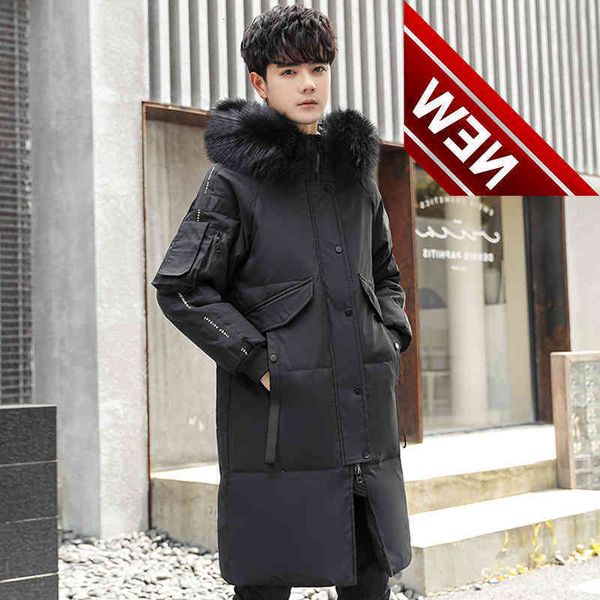 brand real fur collar men's down jacket warm hooded fashion white duck coat men thick loose long parka hight quality, Black
brand real fur collar men's down jacket warm hooded fashion white duck coat men thick loose long parka hight quality, Black