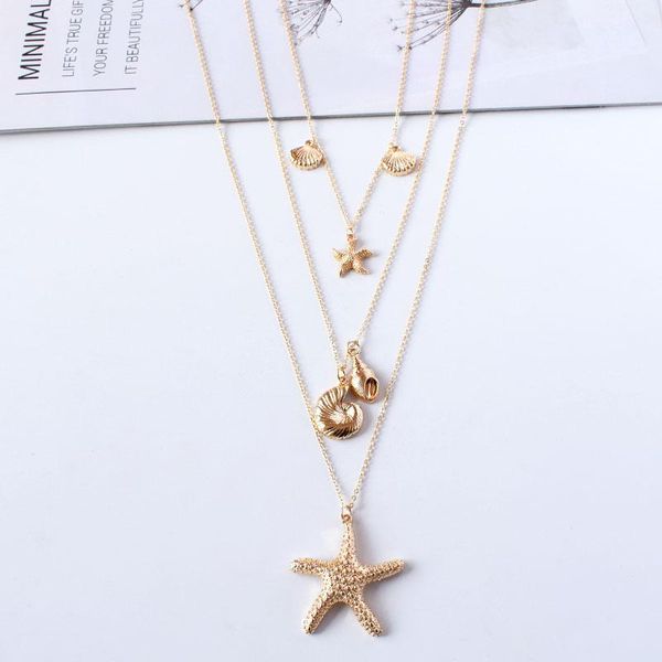 pendant necklaces fashion silver gold layered statement chain starfish shell necklace&pendant women boho jewelry
pendant necklaces fashion silver gold layered statement chain starfish shell necklace&pendant women boho jewelry