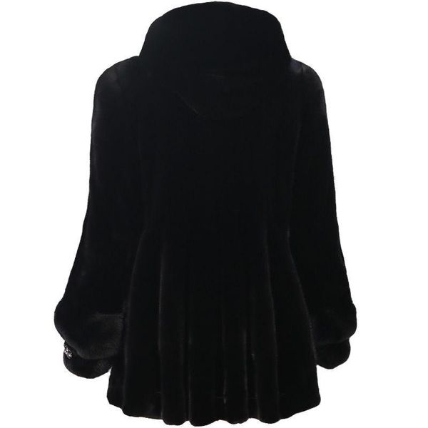 women's fur & faux reversible plush artificial jacket women fetal pulp woman coat long winter, Black
women's fur & faux reversible plush artificial jacket women fetal pulp woman coat long winter, Black