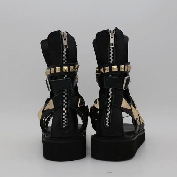 sandals summer high mens metal rivets gladiator platform flats open toes real leather hollow out runway shoes beach, Black
sandals summer high mens metal rivets gladiator platform flats open toes real leather hollow out runway shoes beach, Black