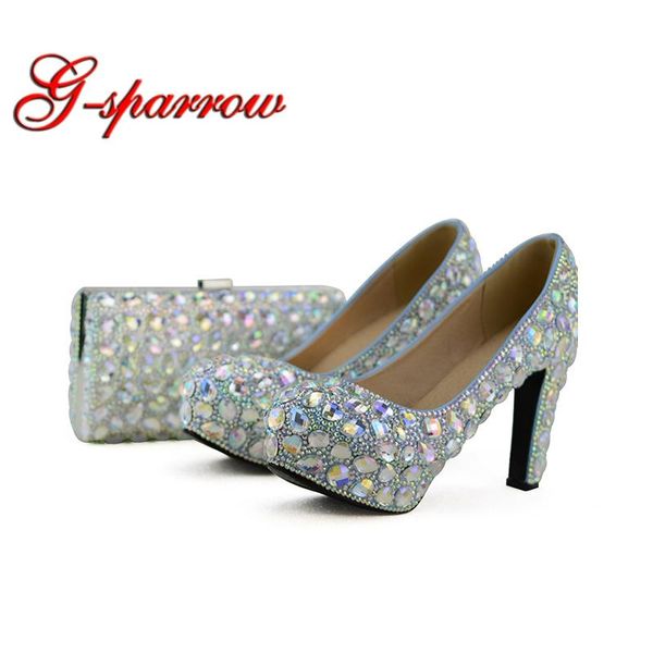 sparkling ab crystal wedding shoes 12cm chunky heel woman platform with matching purse cinderella prom pumps plus size dress, Black
sparkling ab crystal wedding shoes 12cm chunky heel woman platform with matching purse cinderella prom pumps plus size dress, Black