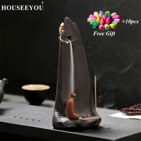 fragrance lamps 10pcs incense cones + meditate little monk waterfall burner stick holder stand backflow censer home office temple crafts
fragrance lamps 10pcs incense cones + meditate little monk waterfall burner stick holder stand backflow censer home office temple crafts