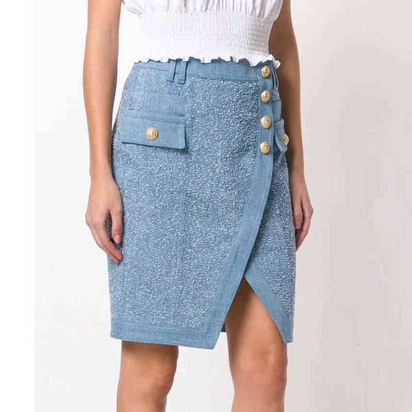 skirts fashion designer runway women's lion buttons asymmetrical patchwork denim axvt, Black
skirts fashion designer runway women's lion buttons asymmetrical patchwork denim axvt, Black