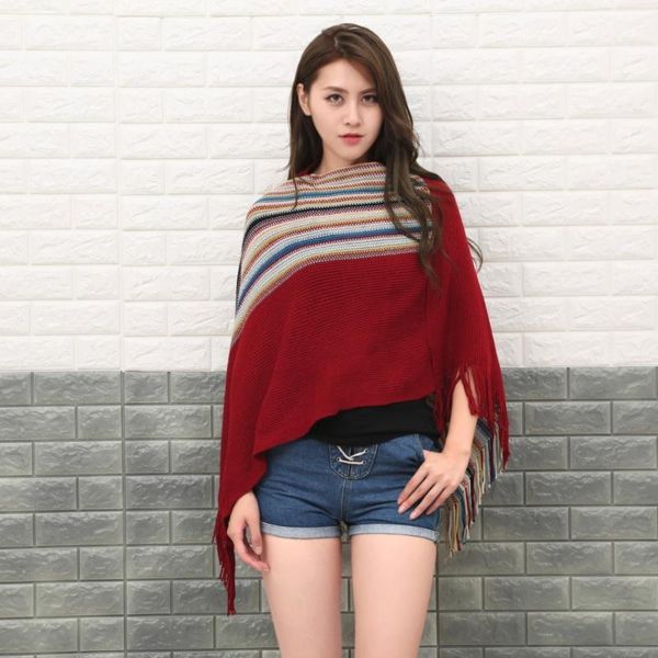 scarves fashion women's winter knitted striped warm tassels sweater cozy casual loose poncho shawl wraps for ladies soft, Blue;gray
scarves fashion women's winter knitted striped warm tassels sweater cozy casual loose poncho shawl wraps for ladies soft, Blue;gray